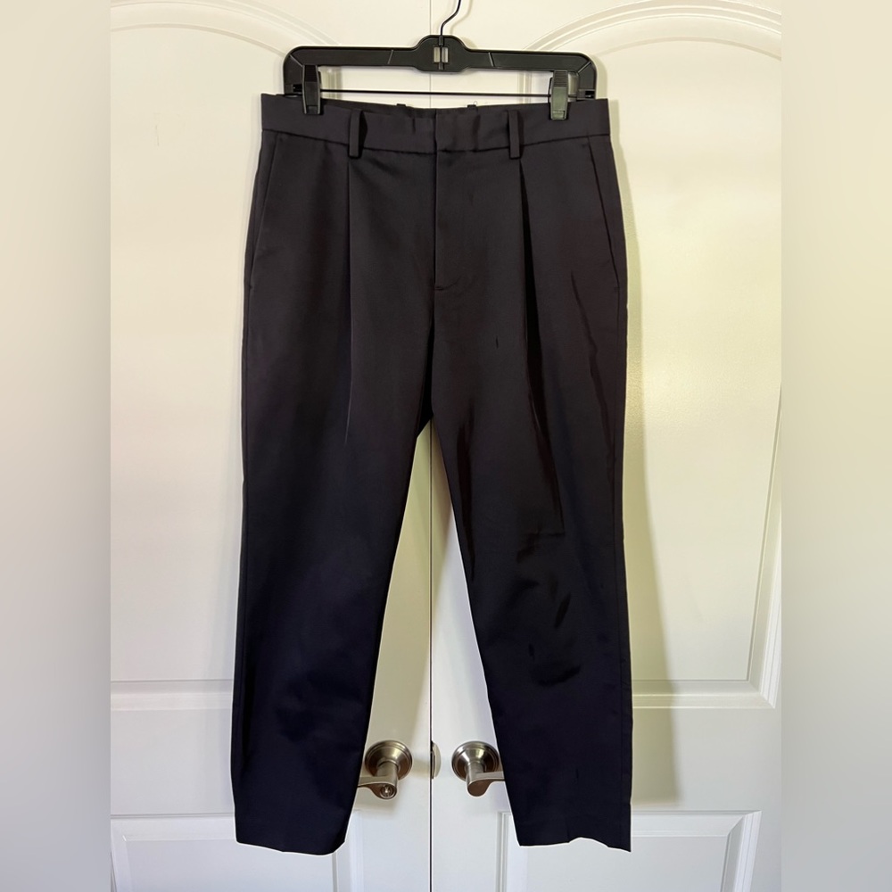 Theory Navy Pleated Trouser
